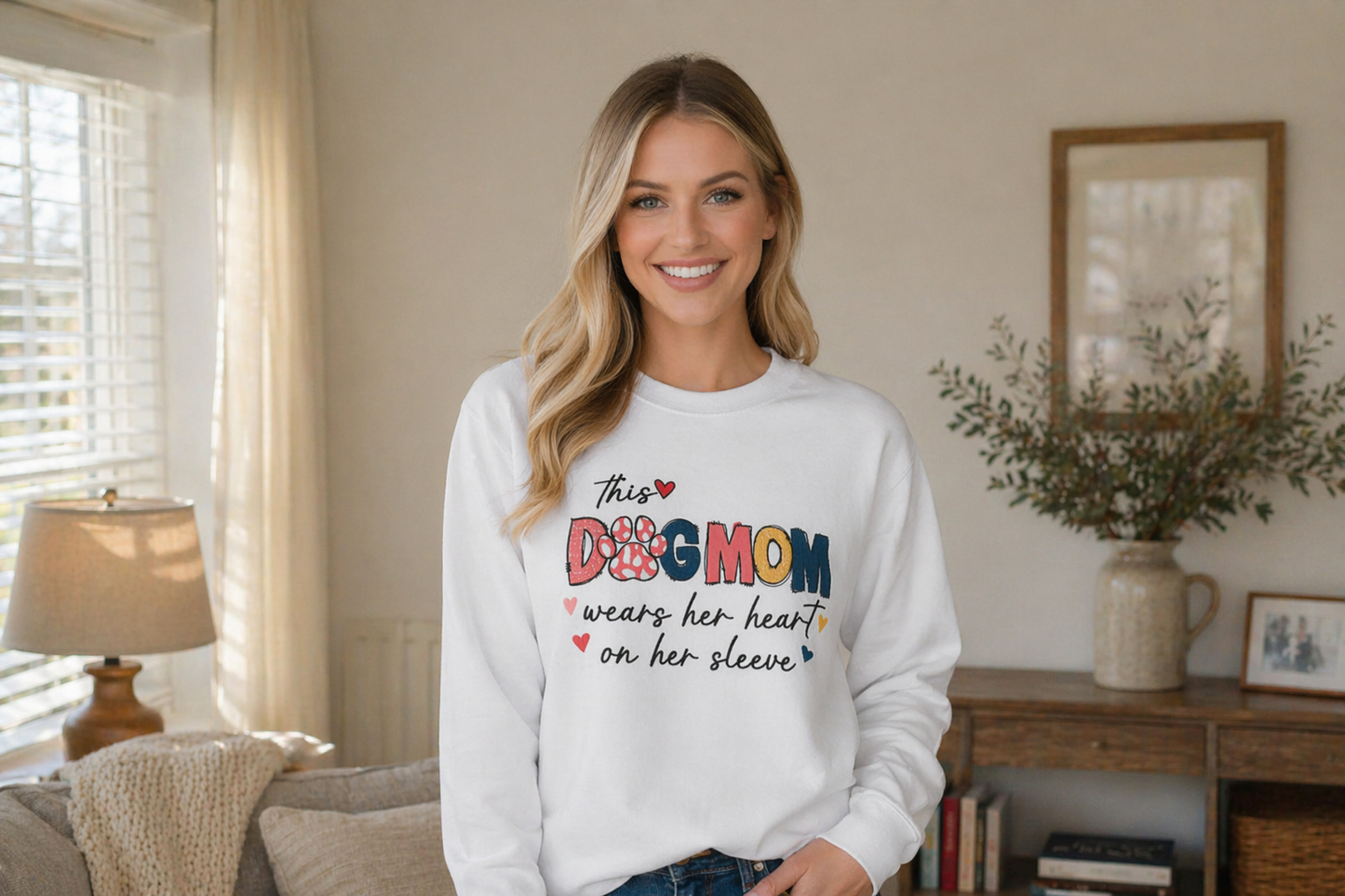 Personalized Dog Mom Embroidered Sweatshirt